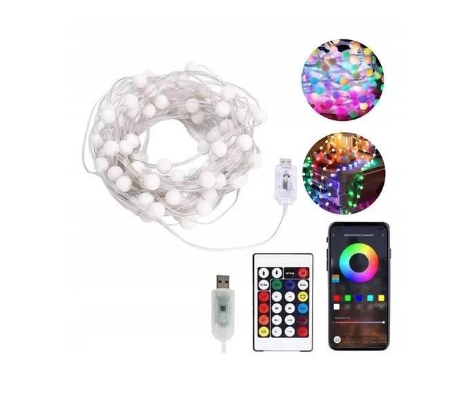 Гирлянда умная музыкальная Multi RGB USB управление от смартфона и пульта диста 200LED 20 м Разноцветный (2413832771) - фото 2