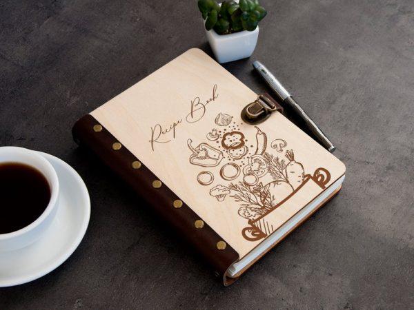 Книга для кулинарных рецептов WoodPresentStudio Recipe Book 100 листов крафт без линовки Светлое дерево - фото 3