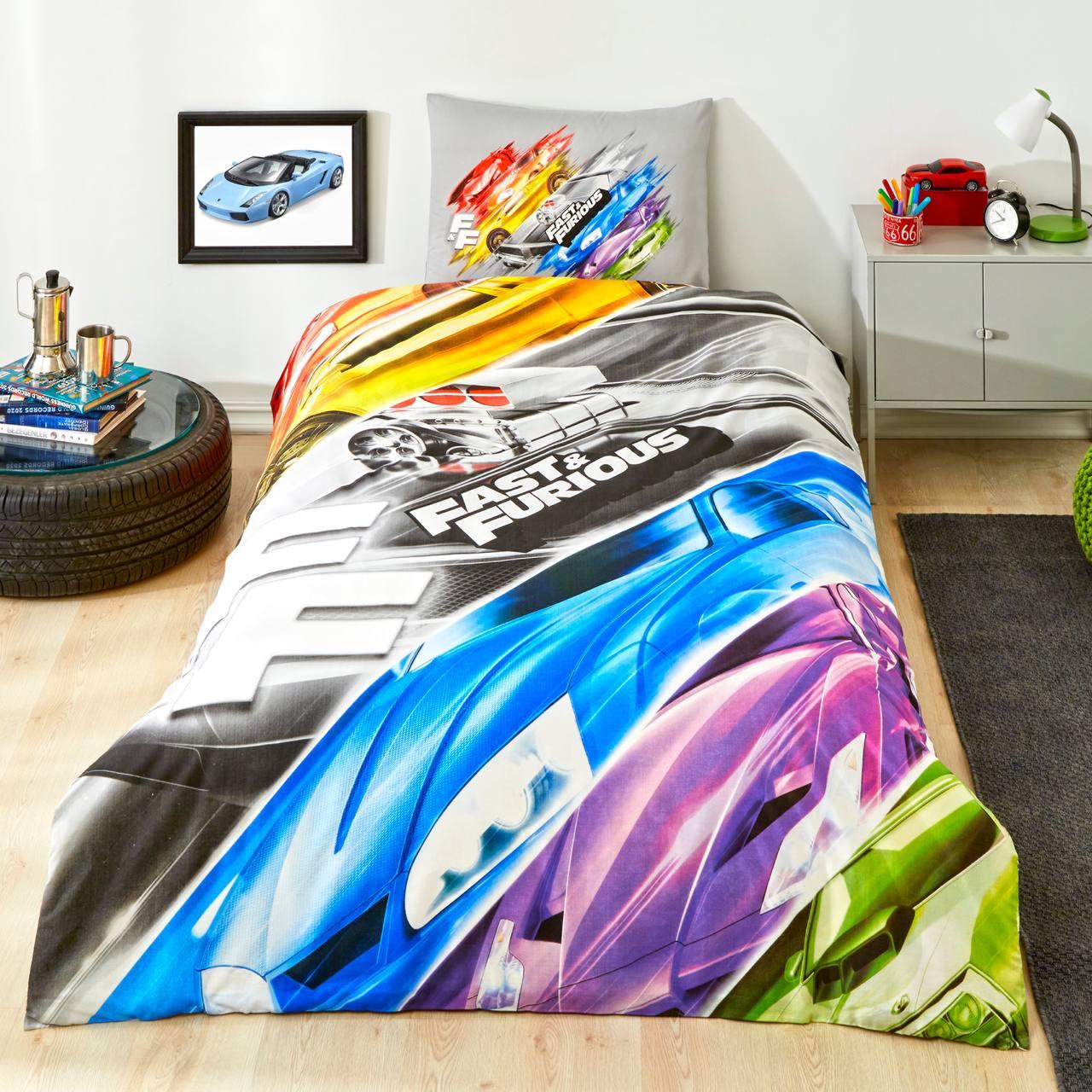 Комплект постільної білизни TAC Disney 160x220 см Fast and Furious Action (23359245)