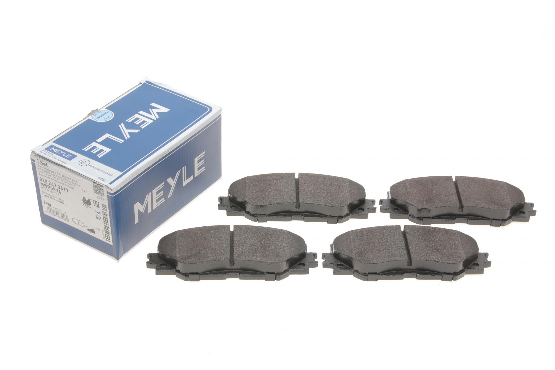 Колодки гальмівні передні Meyle 025 243 3617 Toyota RAV4 III 06-/Auris 07-