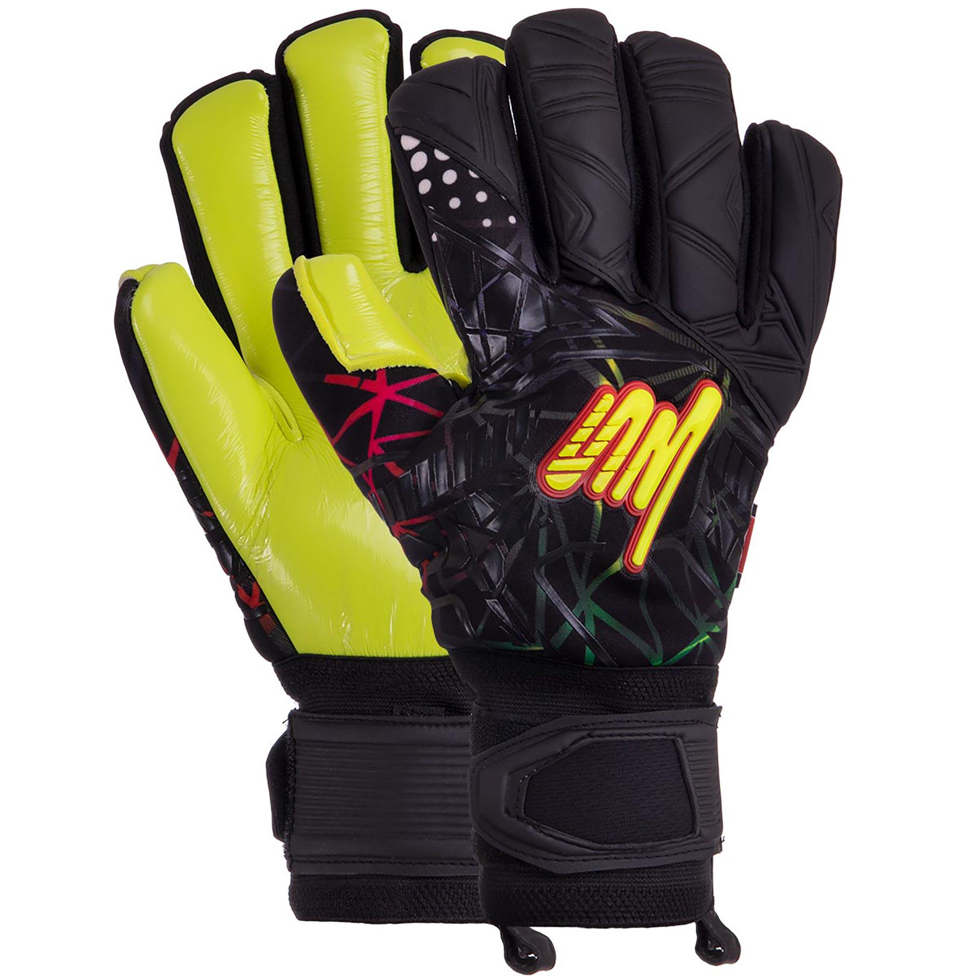 Перчатки вратарские Zelart SOCCERMAX GK-007 р. 9 Черный/Желтый (DR007762) - фото 1