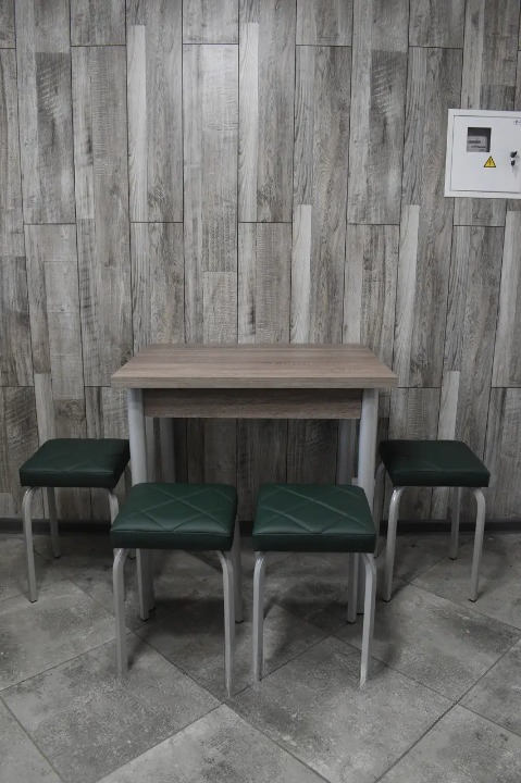 Кухонний комплект Оскар стіл розкладний/табурети 4 шт. Tutti Lux 60х80/80х120х75 см Трюфель/Зелений (28375041)