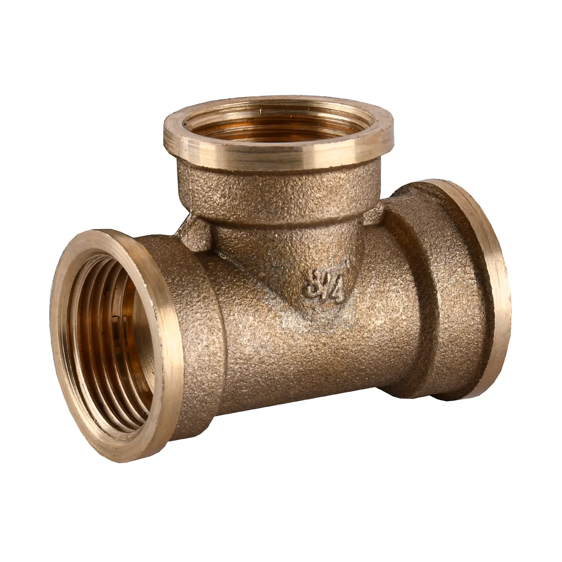 Тройник штампованный латунный 3/4" ВРх3/4" ВРх3/4" ВР (А0219-1А VA)