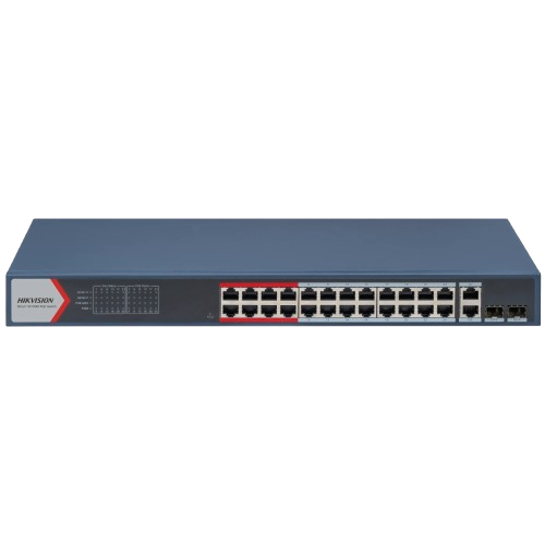 Коммутатор управляемый Hikvision DS-3E1326P-EI/B PoE Черный (99-00021719)