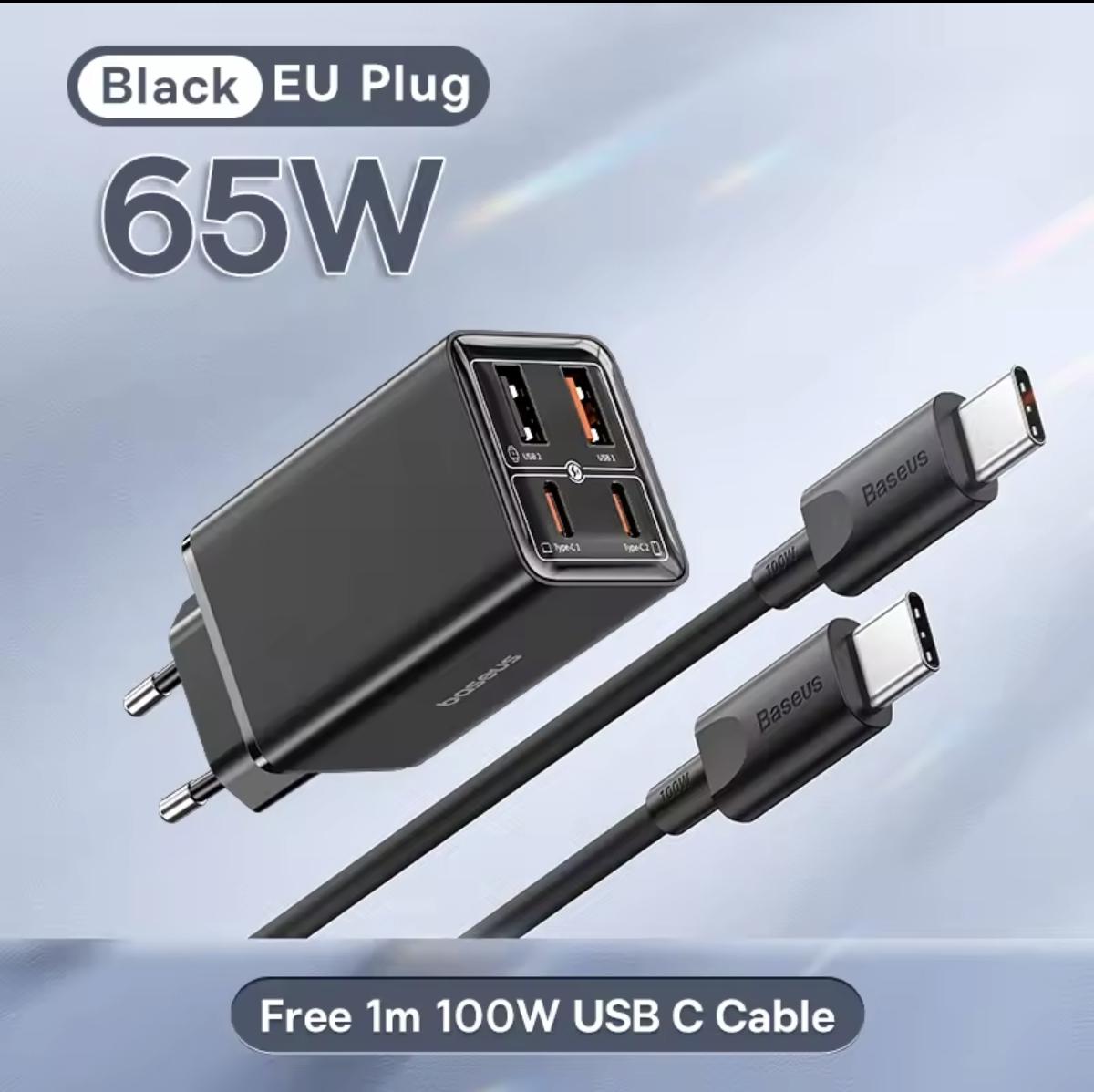 Зарядное устройство для BASEUS GaN6 Pro Fast Charger 2C+2U 65 W Black (28939208) - фото 9 Зарядное устройство для BASEUS GaN6 Pro Fast Charger 2C+2U 65 W Black (28939208) - фото 9