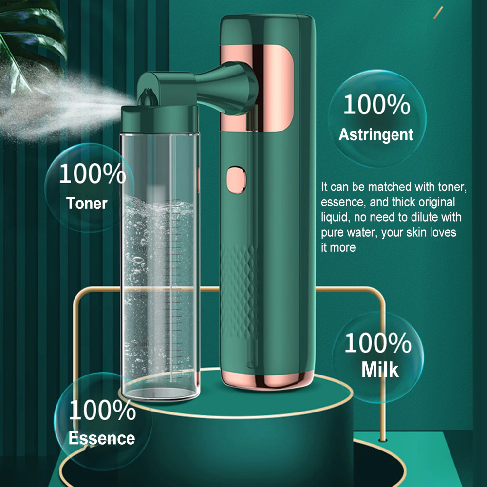 Аппарат кислородной мезотерапии Nano Atomizer для лица с аккумулятором Зеленый (db1d46af) - фото 5