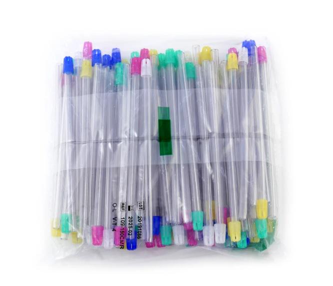 Стоматологические насадки одноразовые для слюноотсосов с разноцветными наконечниками 100 шт. Прозрачный (41892)