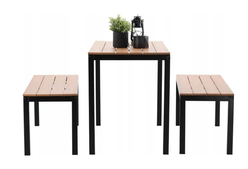 Комплект садових меблів Garden Line стіл та 2 лавки 3 пр. Коричневий (MEB0858)