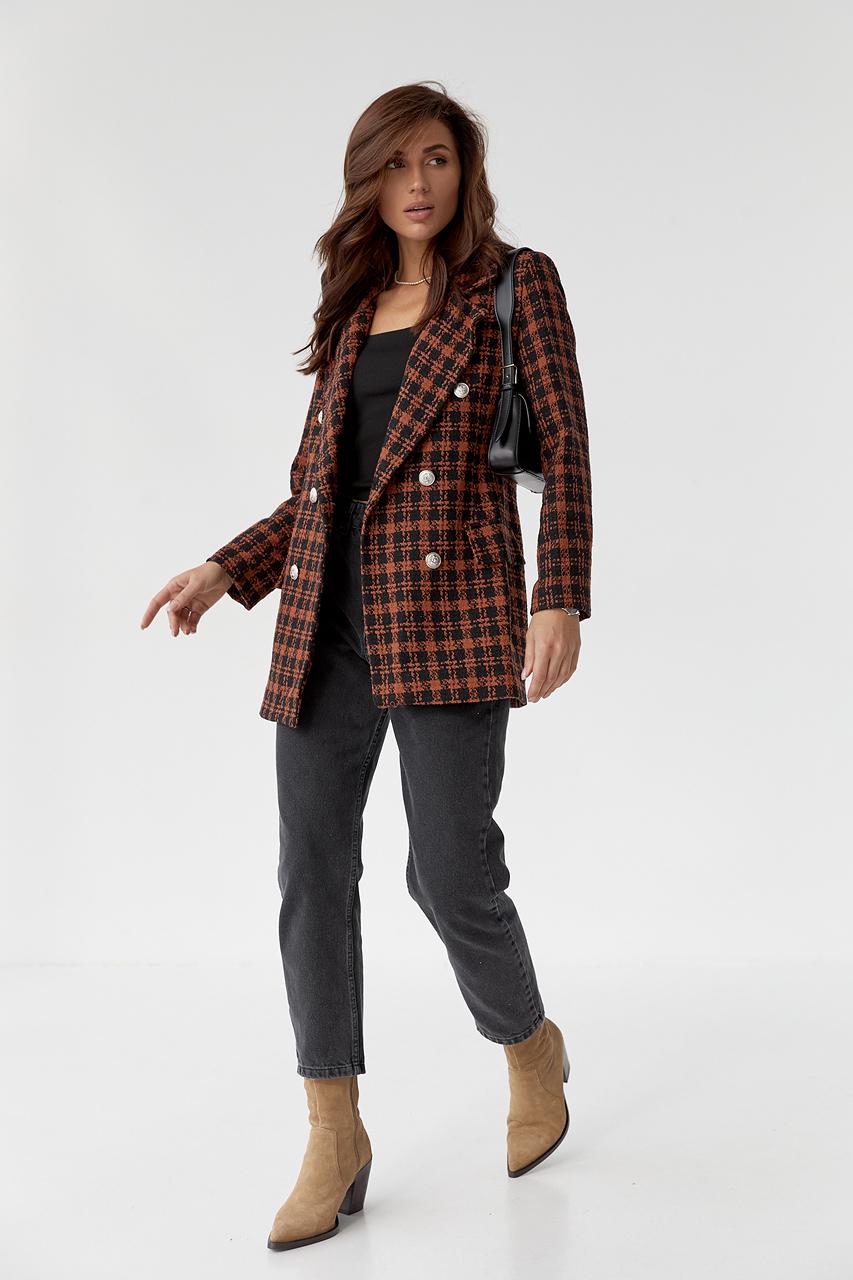 Піджак жіночий твідовий M Коричневий (9528386) - фото 8 Піджак жіночий твідовий M Коричневий (9528386) - фото 8