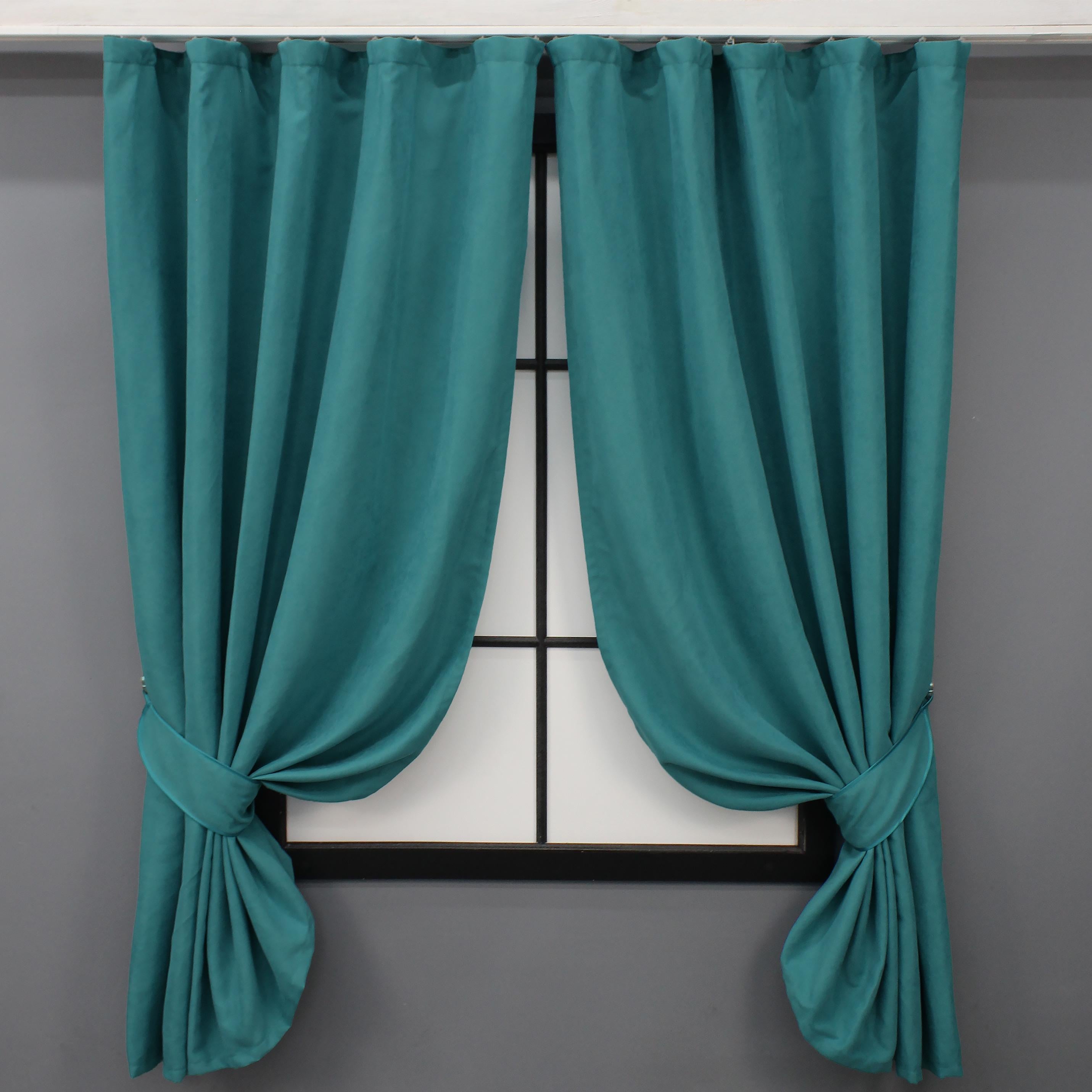 Комплект коротких штор VR-Textil микровелюр Petek №1492ш 130х170 см 2 шт. Бирюзовый (35-0214) (33557656)
