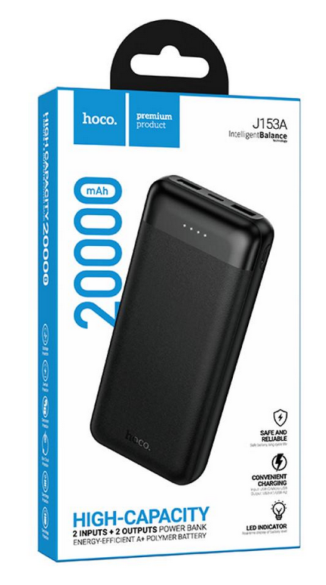 Повербанк Hoco J153A Stability 20000 mAh 2A Черный Повербанк Hoco J153A Stability 20000 mAh 2A Черный