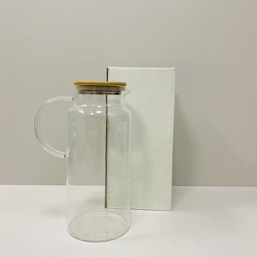 Кувшин стеклянный Stenson R92799 с бамбуковой крышкой 2 л (2269537551) - фото 2