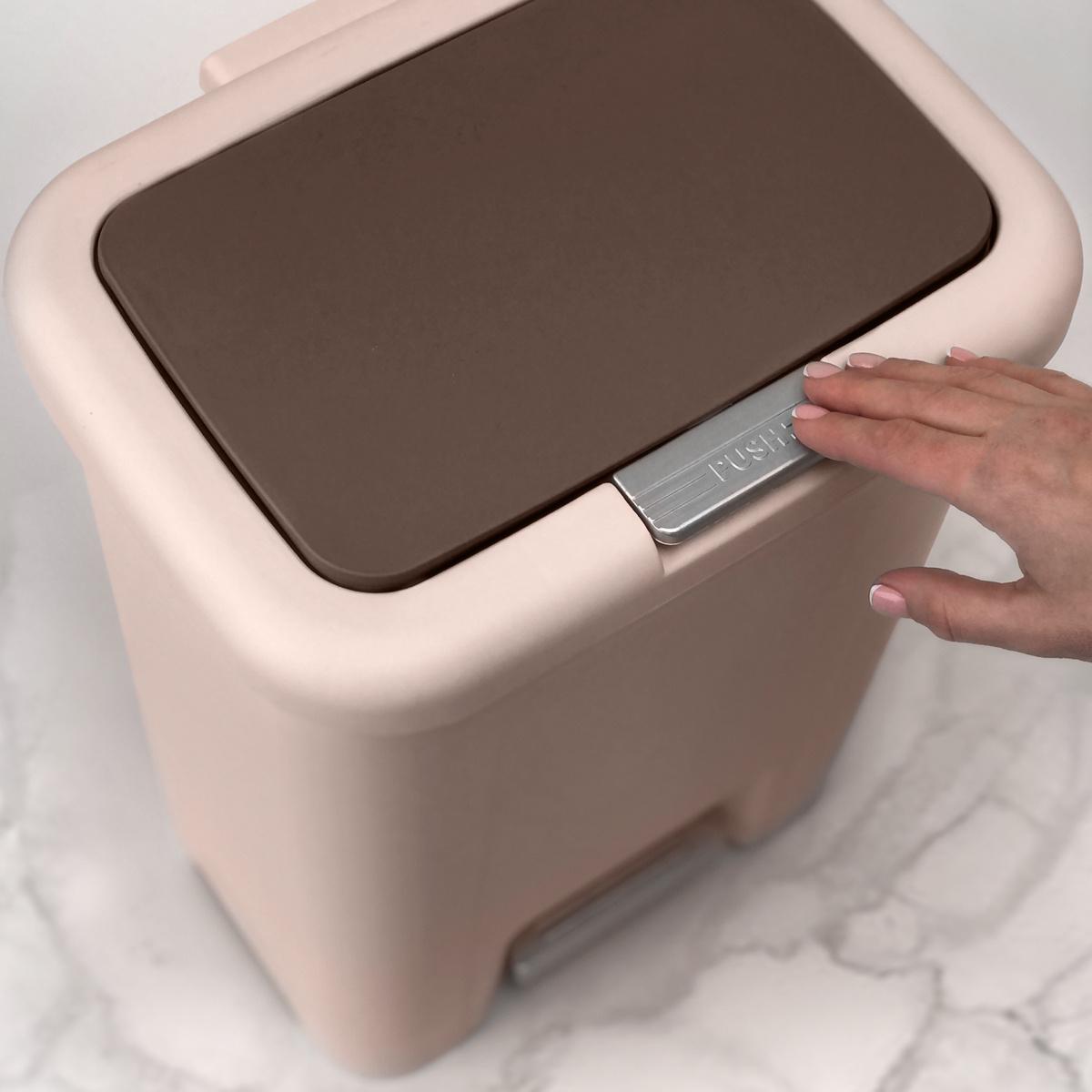 Відро для сміття МВМ MY HOME BIN-03 з кришкою і педаллю 18 л Бежевий (BIN-03 18L BEIGE) - фото 9