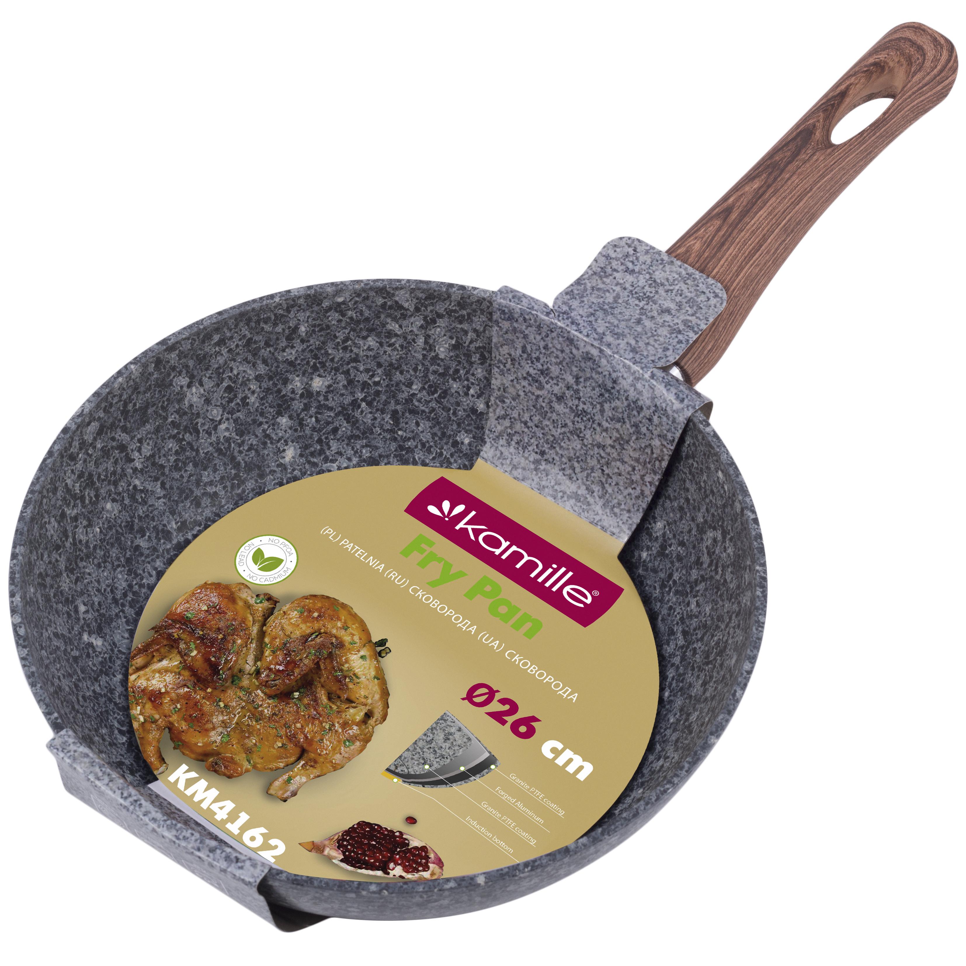 Сковорідка Kamille алюмінієва з антипригарним покриттям PTFE Ø 26 см (4162)