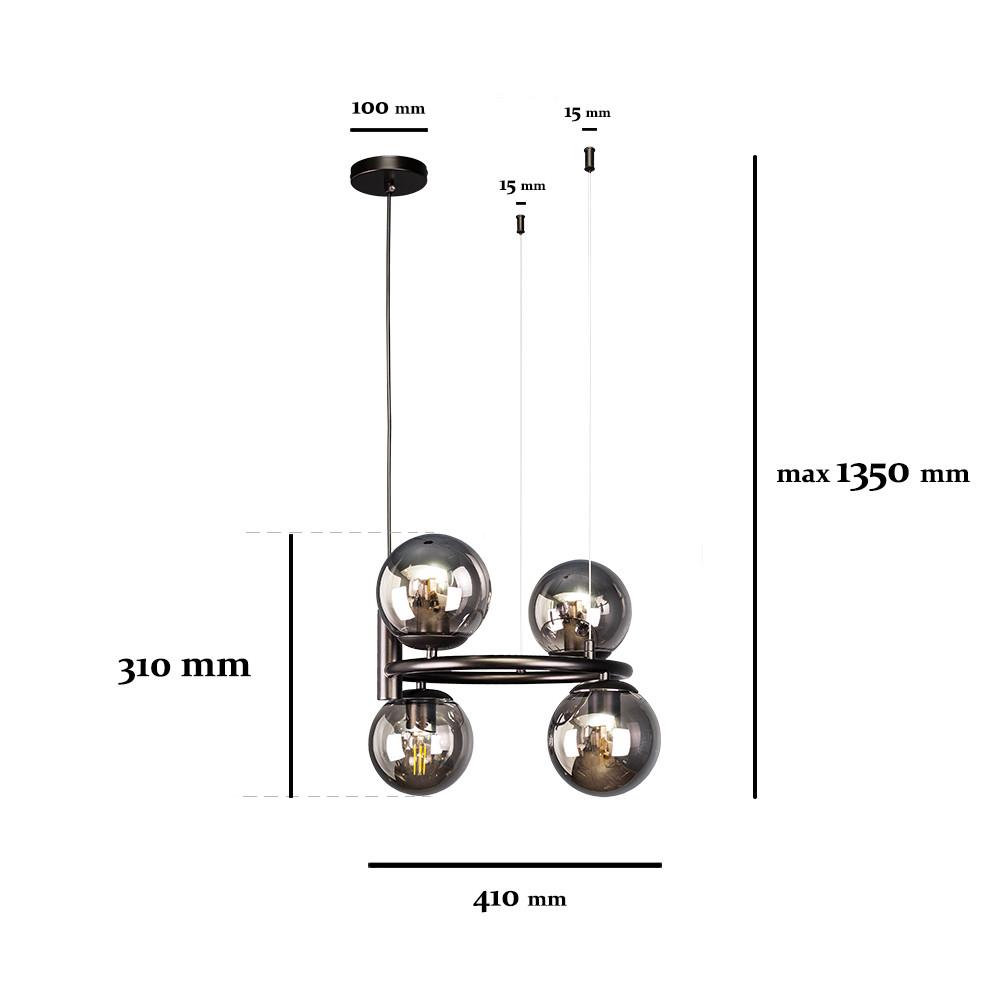 Люстра 7521011-4 BK+BK Черный (LVS5131) - фото 3