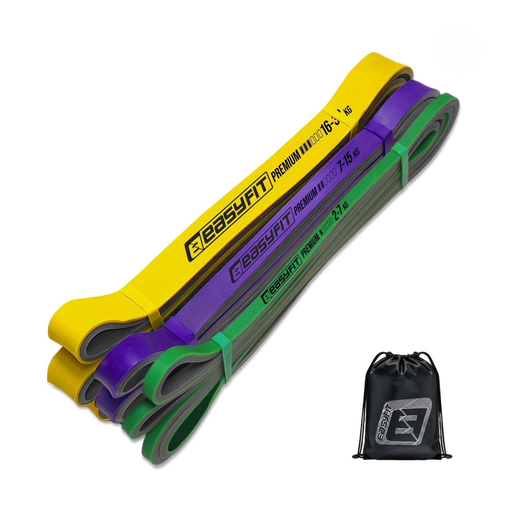 Набор двухслойных резинок для подтягиваний EasyFit Premium EF-2332 2-32 кг 3 шт.