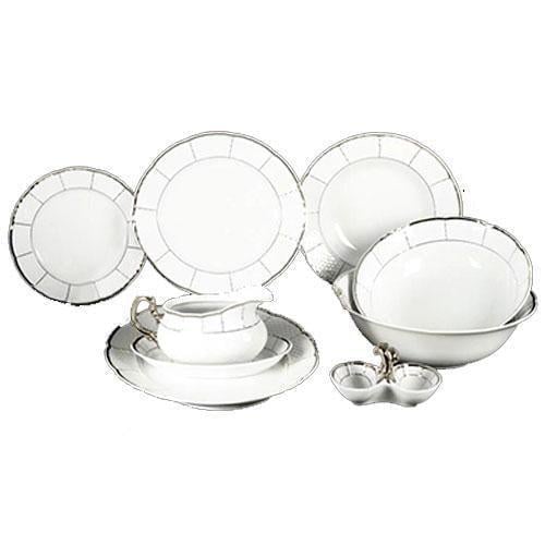 Столовый сервиз Thun Menuet обводка платина/фарфор на 6 персон 25 пр. (7224800)