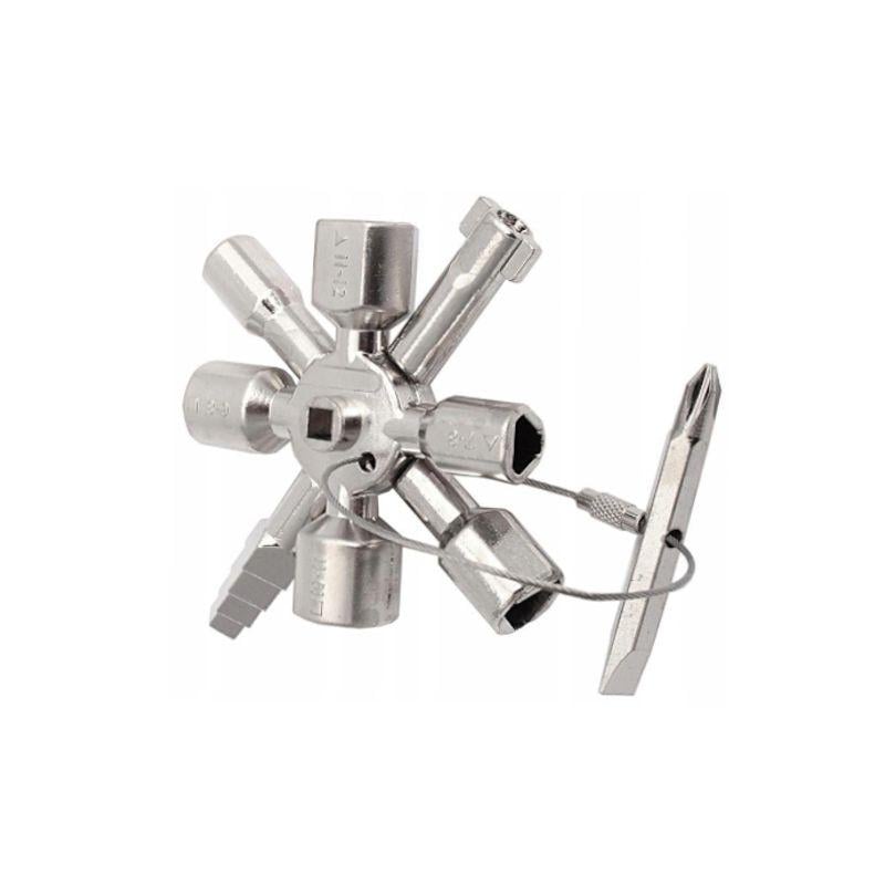 Ключ багатофункціональний Kraft&Dele 10в1 для електрошаф розподільчих коробок (KD1134)