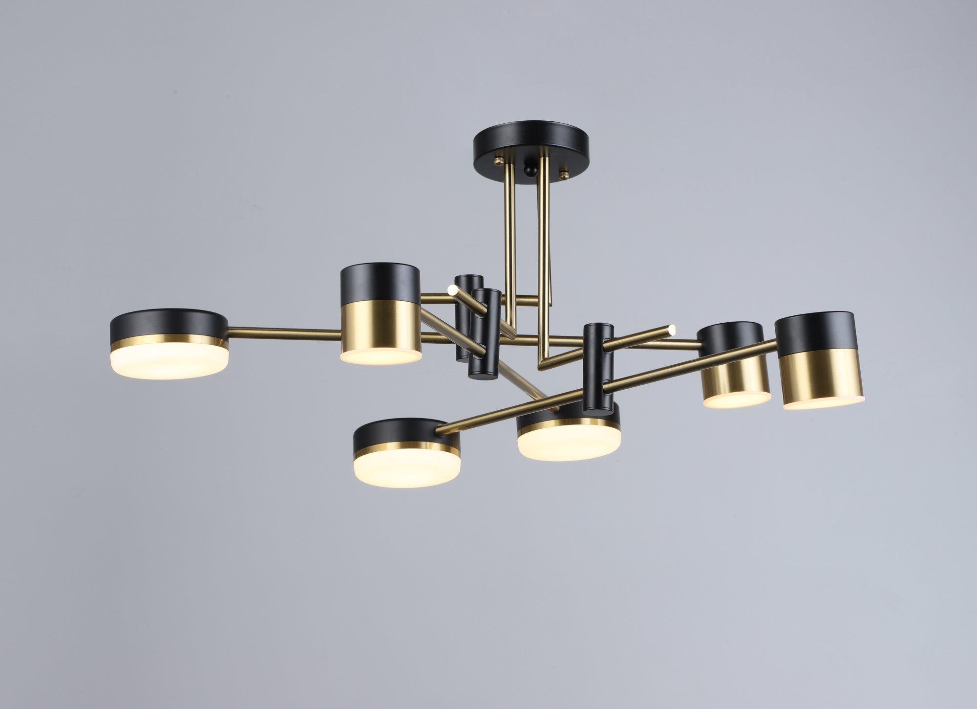 Люстар светодиодная акриловая Sirius B YH1126/6 BK/COP