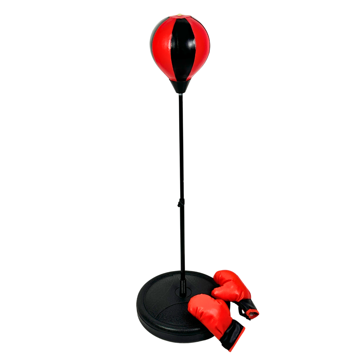 Боксерская груша для детей Punching Ball Set на стойке с перчатками Красный/Черный (PBSE-115)