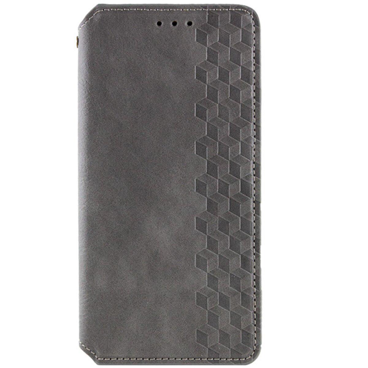 Противоударный Чехол-книжка Rubic Leather для смартфона  Samsung Galaxy A55  Grey