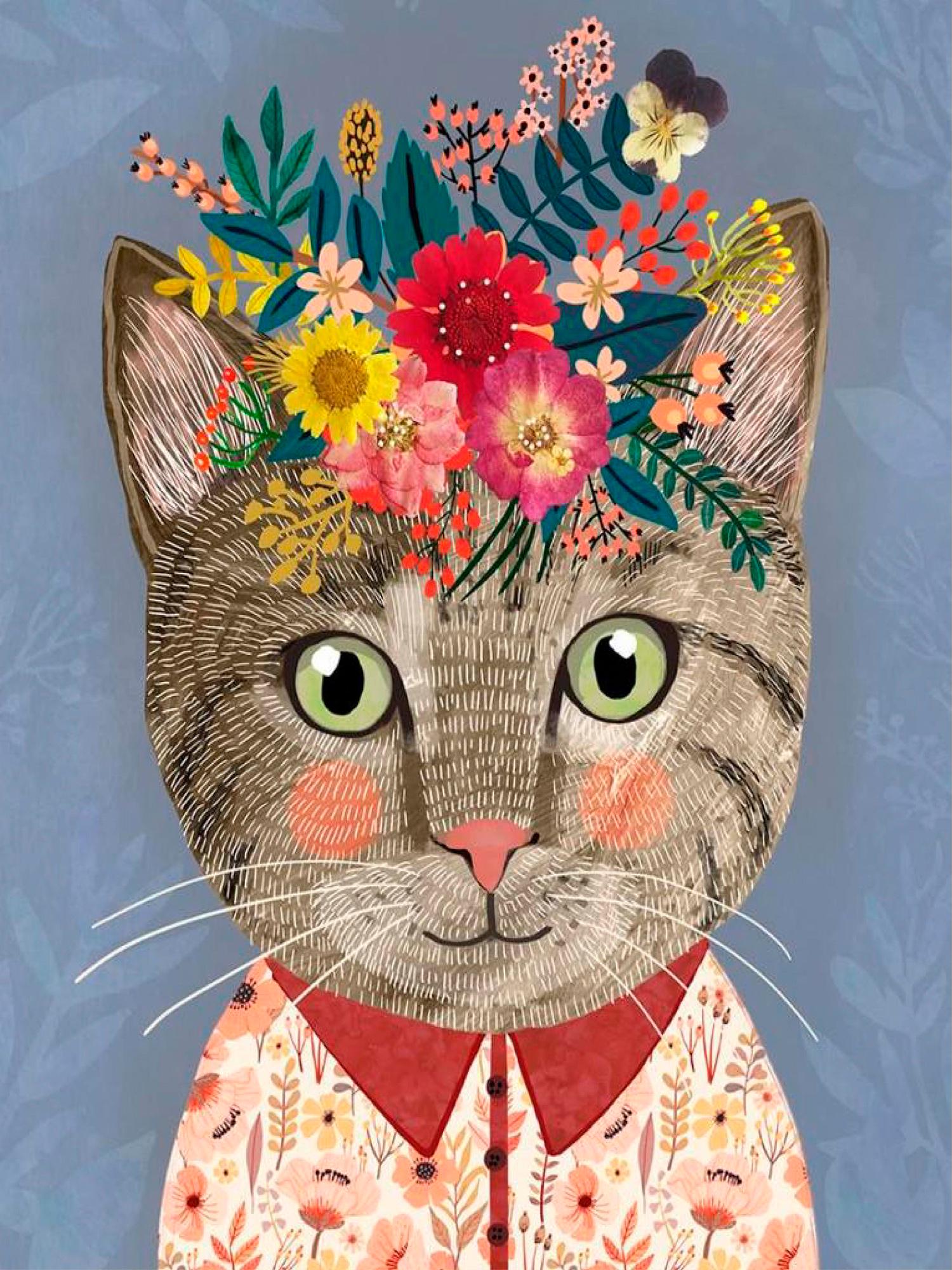 Алмазная мозаика на подрамнике Santi Пушистая модница 30x40 см (Top-954358)