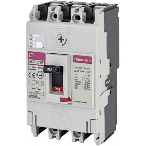 Автоматичний вимикач корпусний ETI EB2S 160/3SF 50A 25 kA 3P (4671832)