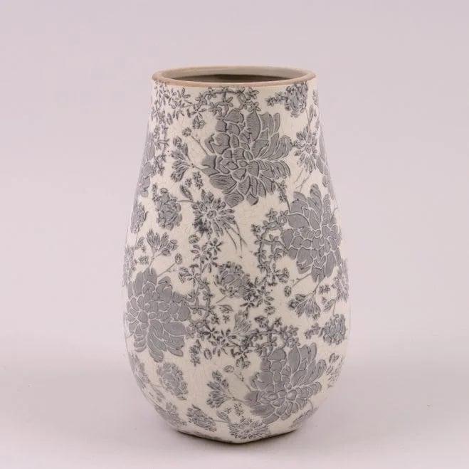 Ваза керамічна Flora Сірі квіти (37689)