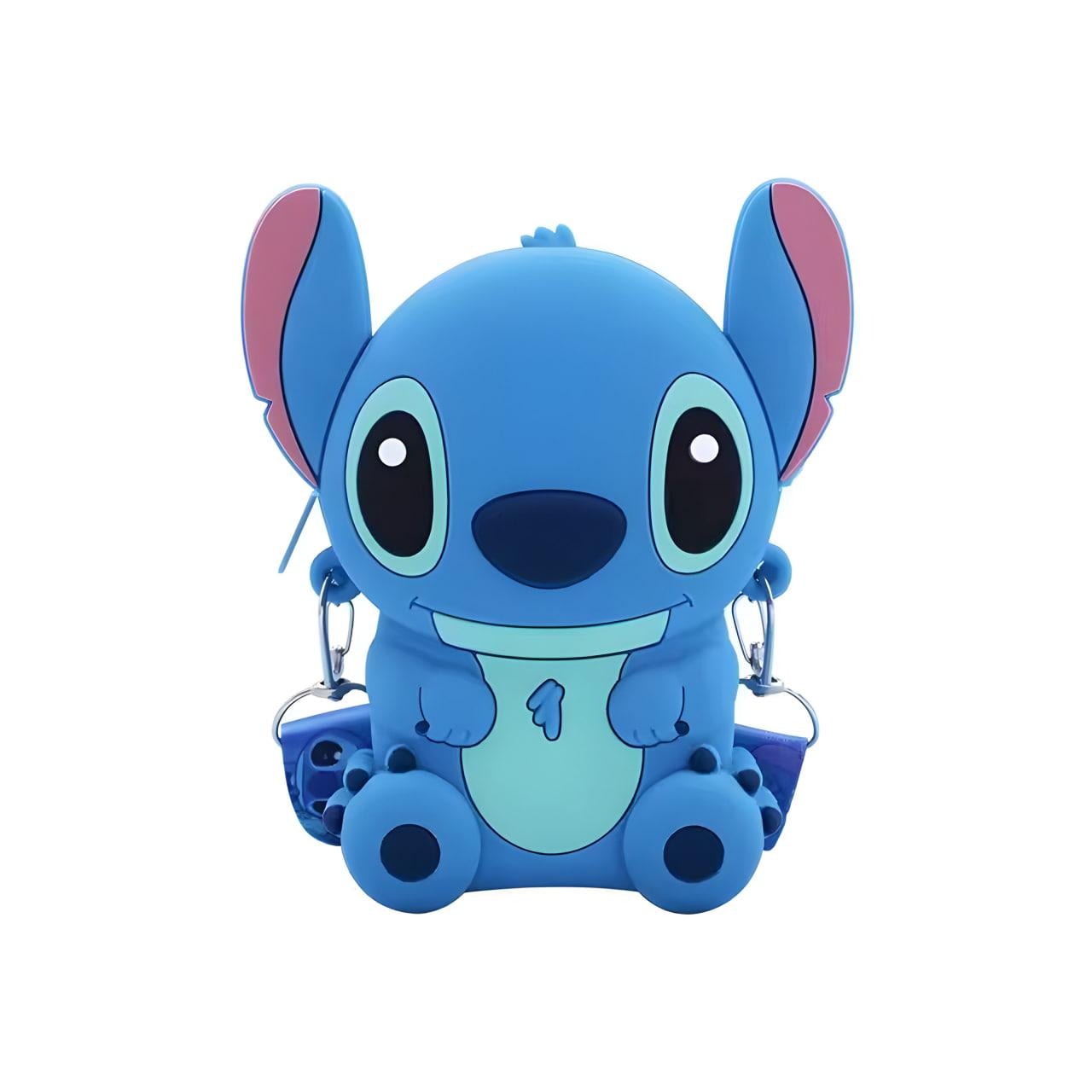 Сумка детская силиконовая с ремешком Stitch 13х11 см Голубой (25-517)