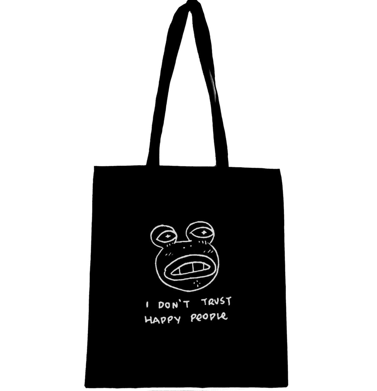 Еко-сумка з написом "I don't trust happy people" (175)
