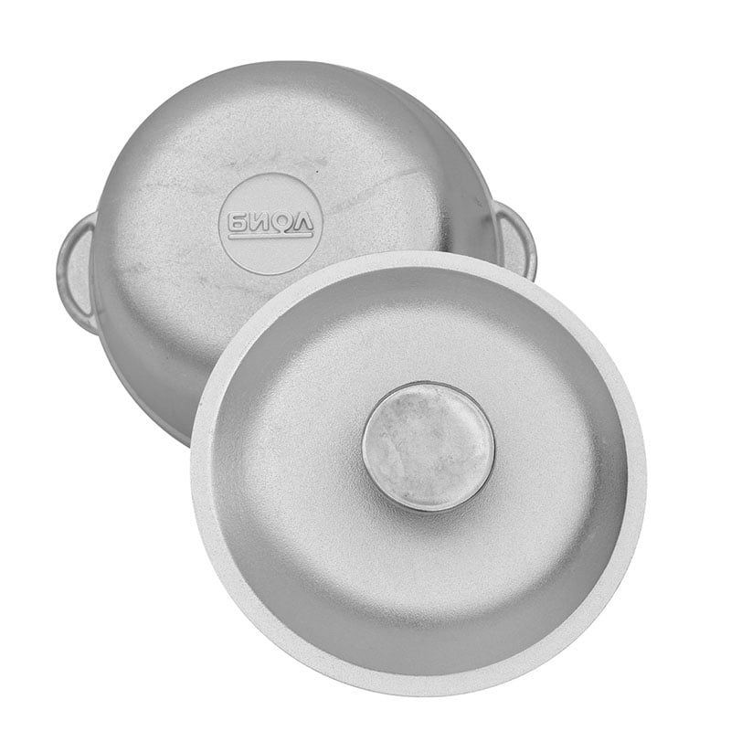 Каструля алюмінієва Біол з литими ручками і кришкою 5 л (К0500)