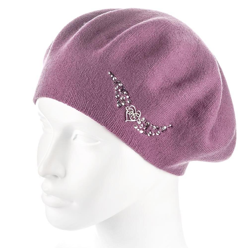 Берет женский со стразами Zolly ZH185 one size Сливовый (1662809828)