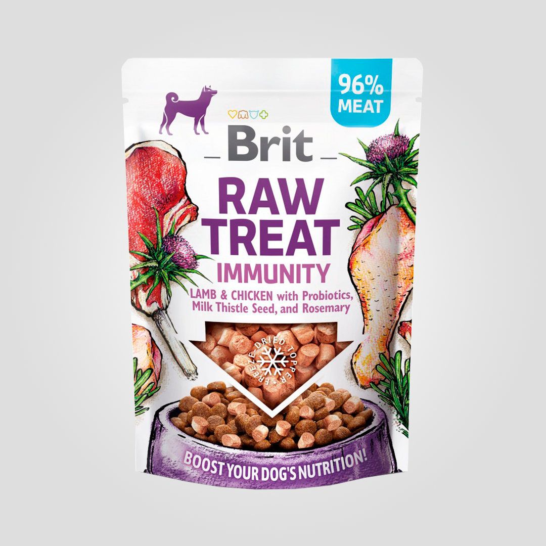 Ласощі для собак Brit Raw Treat freeze-dried Immunity для імунітету ягня і курка 40 г (20504646)