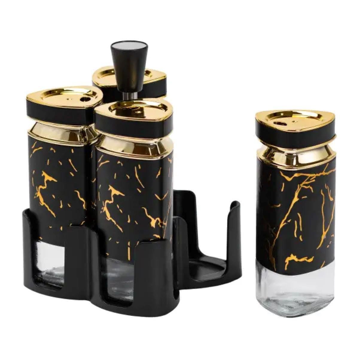 Набір для спецій на підставці баночки 4 шт. по 120 мл (HP1354) - фото 3 Набір для спецій на підставці баночки 4 шт. по 120 мл (HP1354) - фото 3