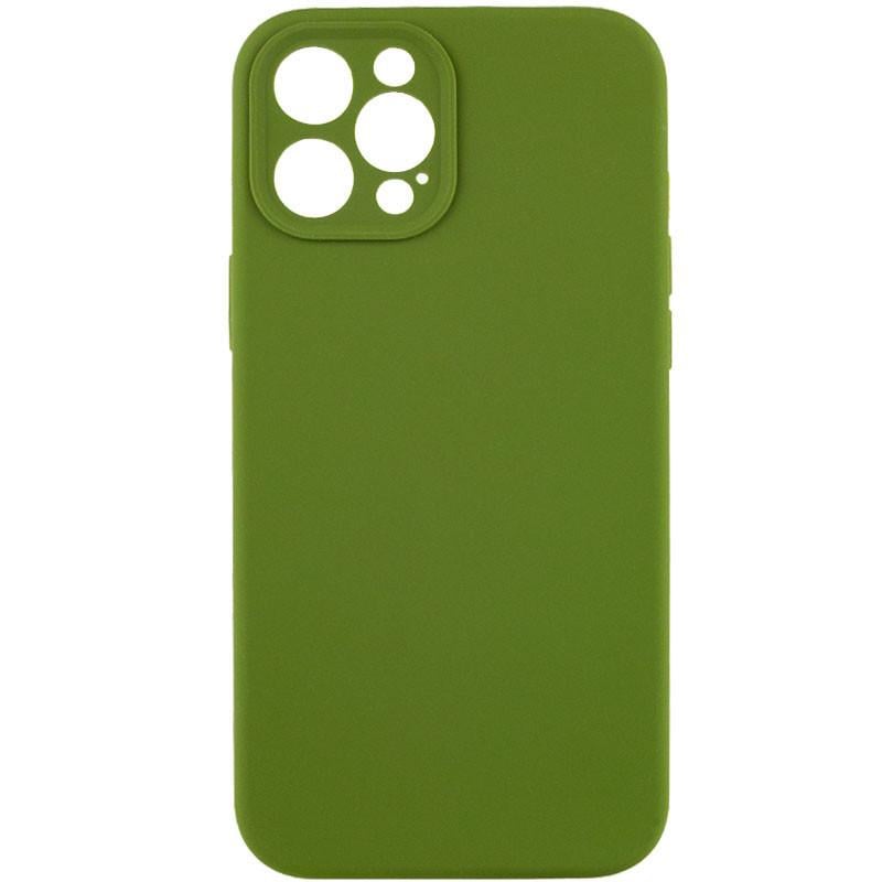 Противоударный чехол Silicone Case Full Camera Protective (AA) NL для Apple iPhone 12 Pro (6.1") Зеленый / Dark Olive
