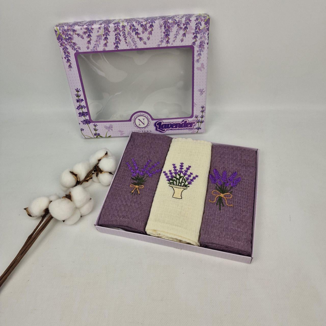 Набор вафельных полотенец Nilteks Lavander 3 шт. (CN41321)