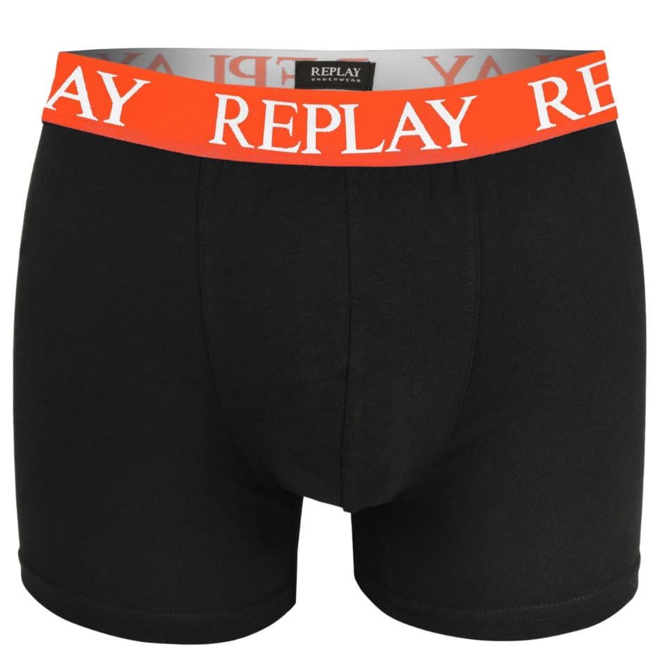 Труси боксери чоловічі анатомічні Replay 2 шт. S Чорний/Помаранчовий (99065292) - фото 3