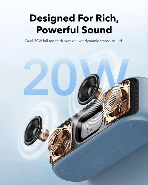 Портативная колонка Anker SoundCore Motion 100 Hi-Res Sound 20W Bluetooth 5.3 Black (A3133) - фото 4