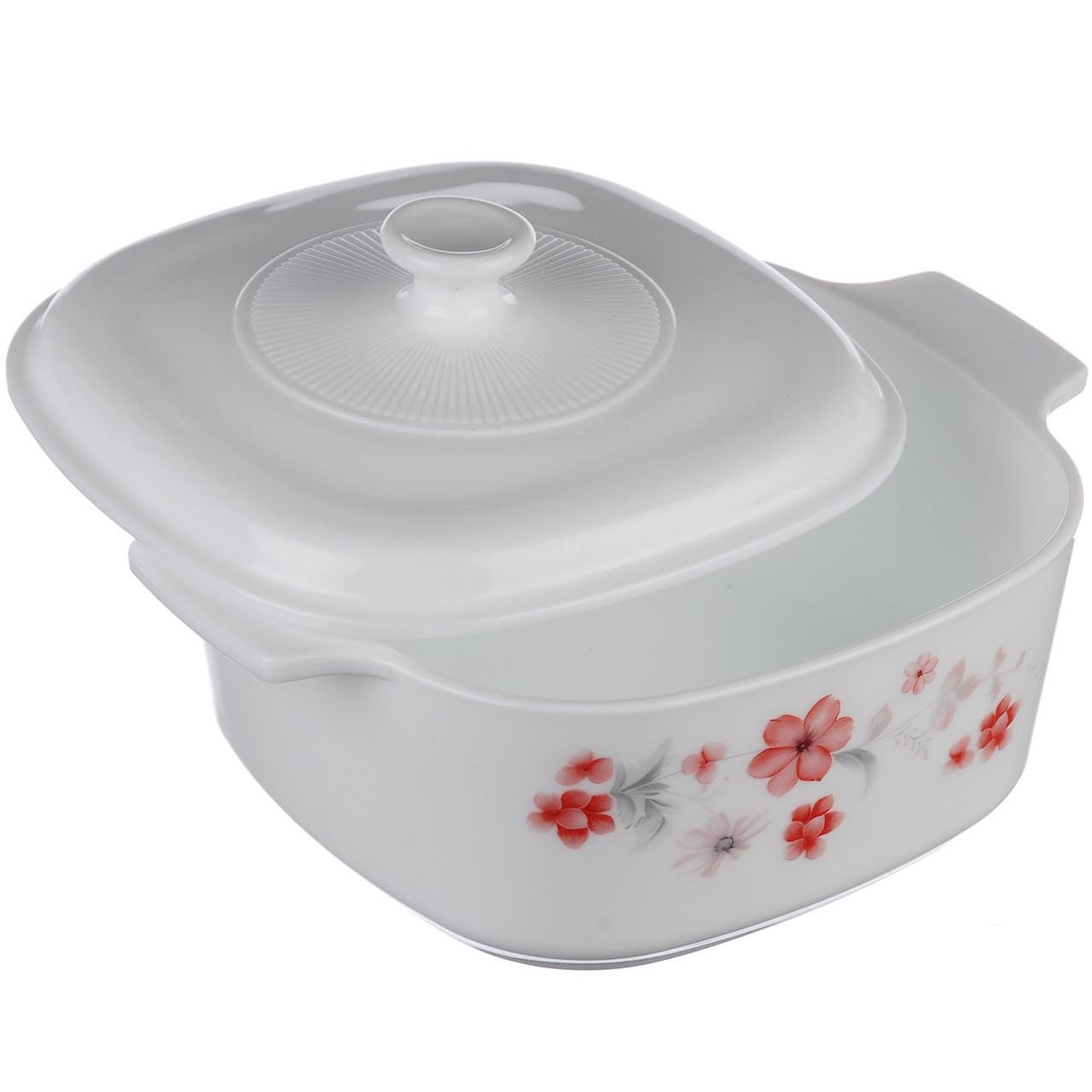Каструля скляна квадратна з кришкою 2,5 л A-Plus 1866 (DR001223)
