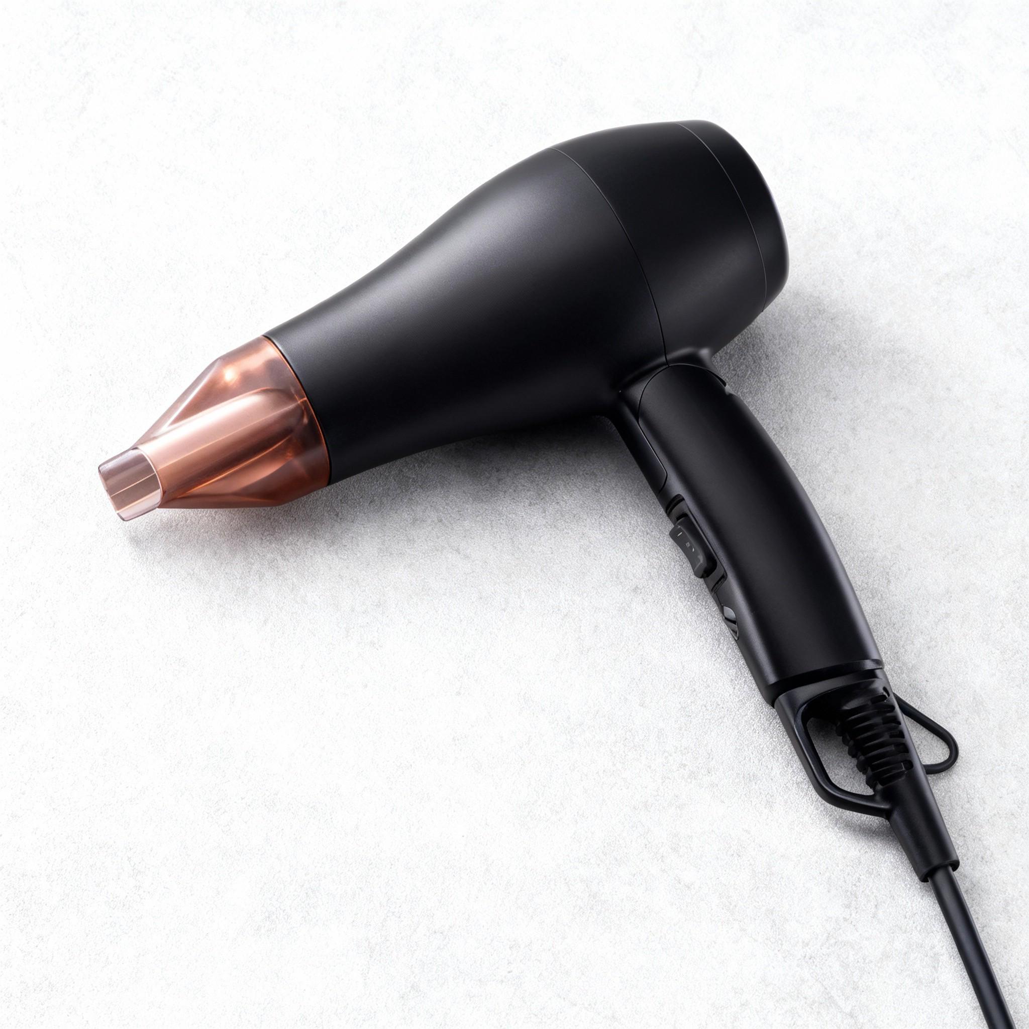 Фен дорожный для волос насадка концентратор со складной ручкой 2 режима скорости 2 температуры 1200 Вт Черный (HD-Y120T1)