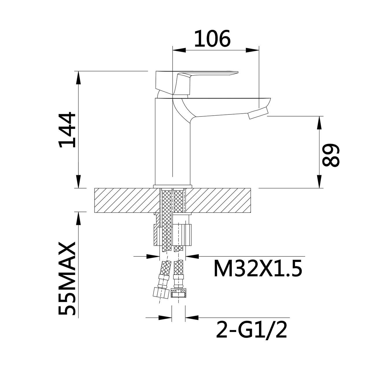 Набор смесителей для ванной и для умывальника Latwa LDLAT0051CRM4541 Chrome (2702203902) - фото 4