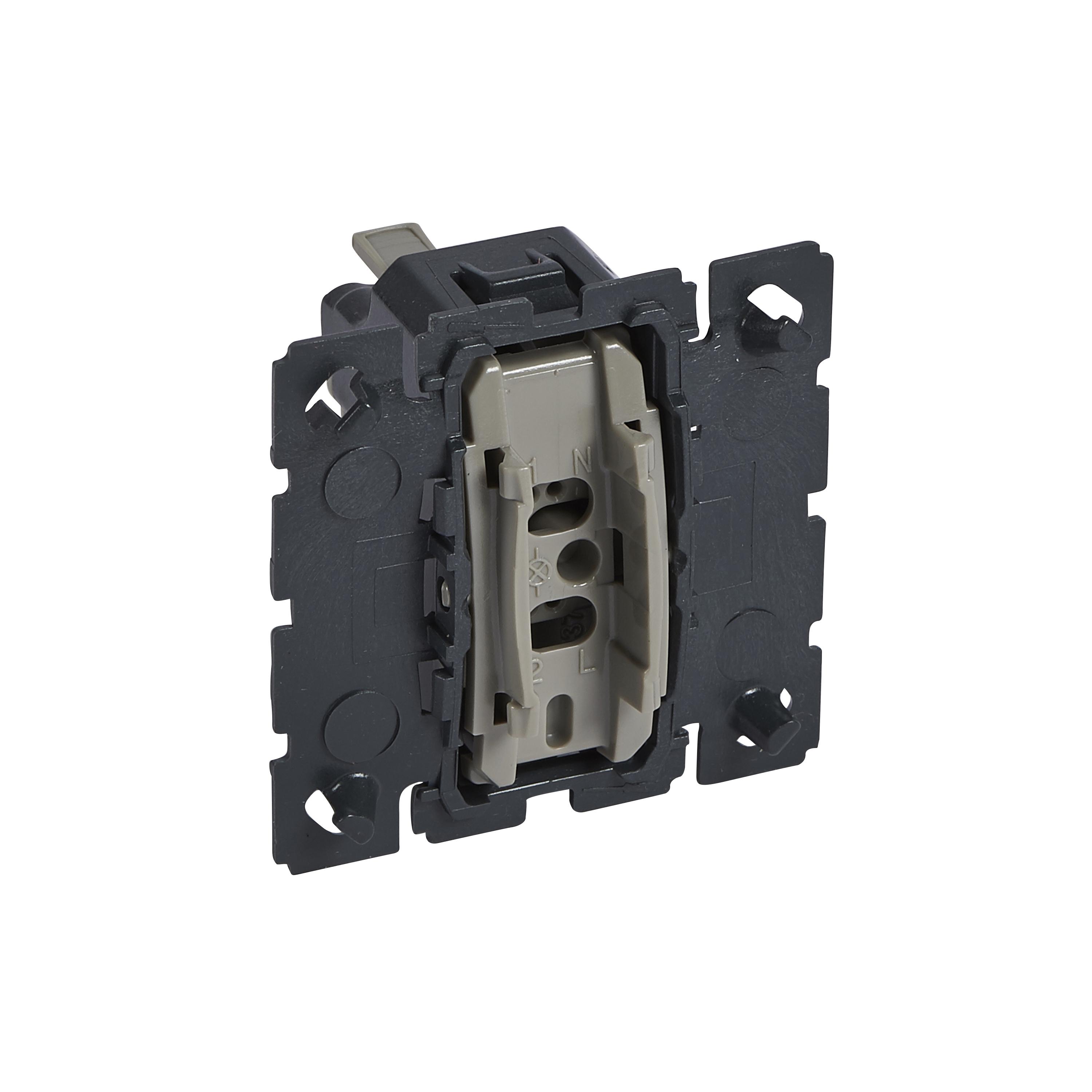 Выключатель Celiane Legrand одноклавишный 6а пластик Cерый (67032)