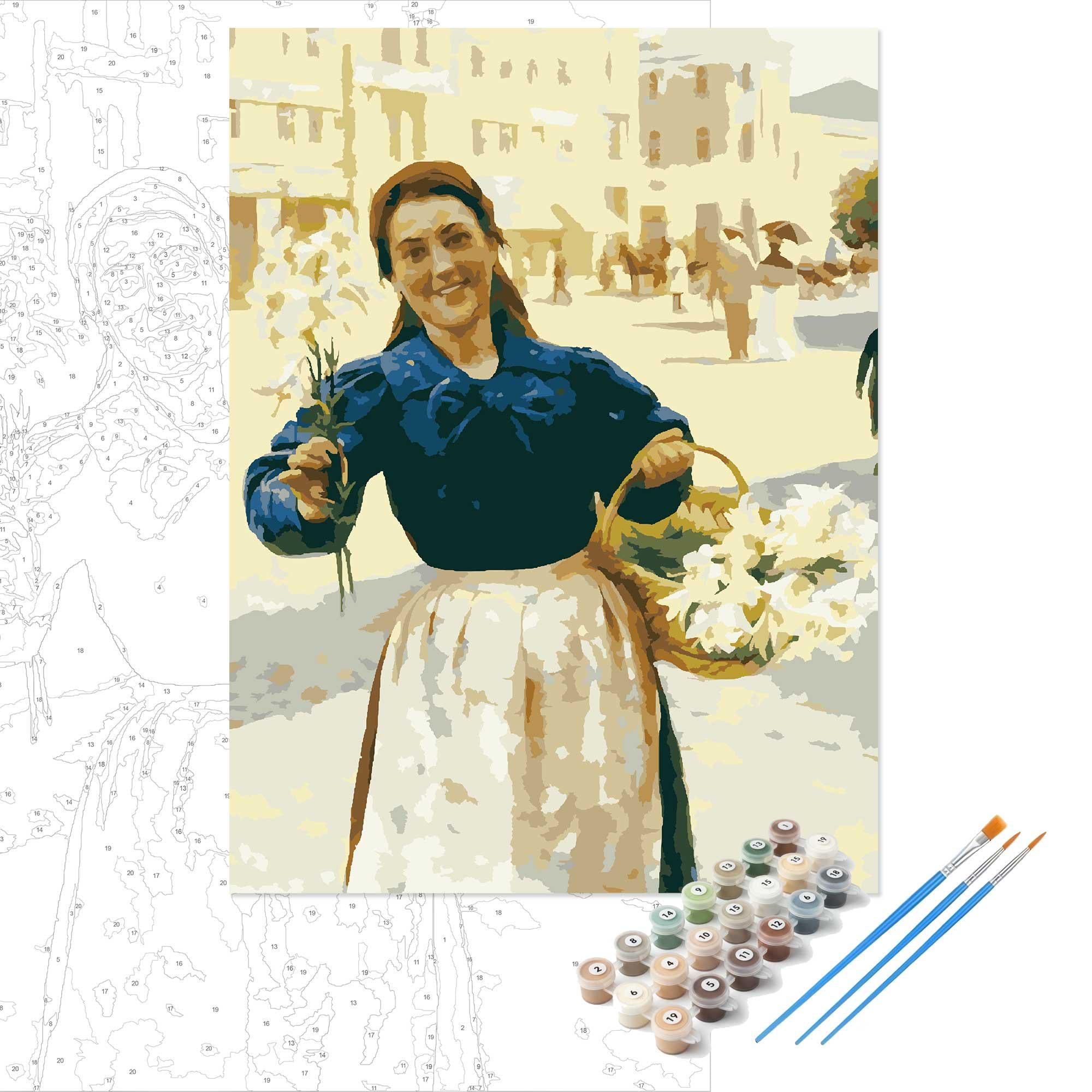 Картина за номерами Микола Пимоненко Київська квіткарка 30×40 см (00073)