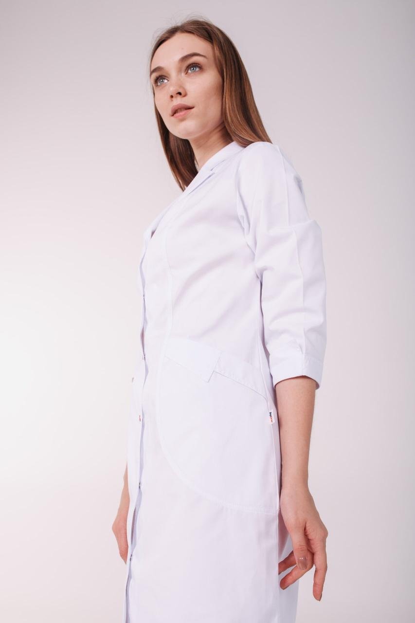 Халат котоновий TopLine Арізона рукав 3/4 р. 50 Білий (12820-(50)б.-черв.кн.)