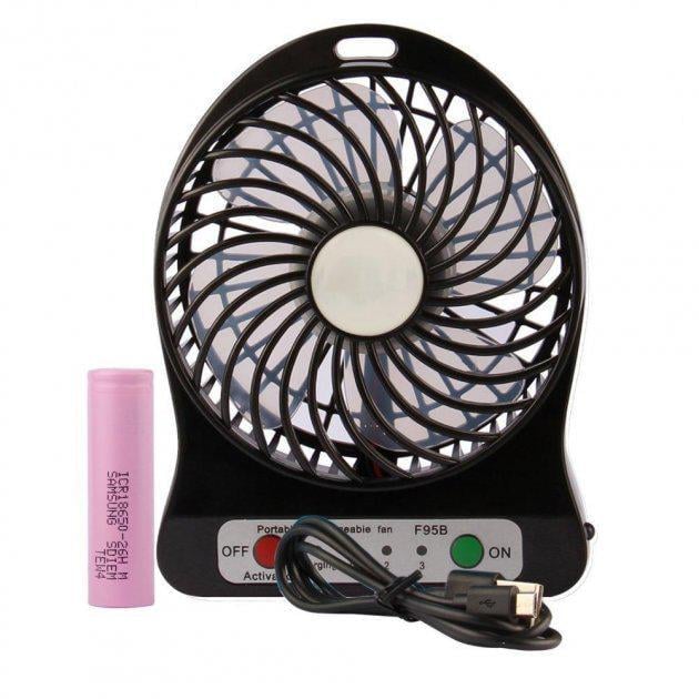 Вентилятор настільний Fan 18650 USB акумуляторний 10 см Чорний (Ks3456544575) Вентилятор настільний Fan 18650 USB акумуляторний 10 см Чорний (Ks3456544575)