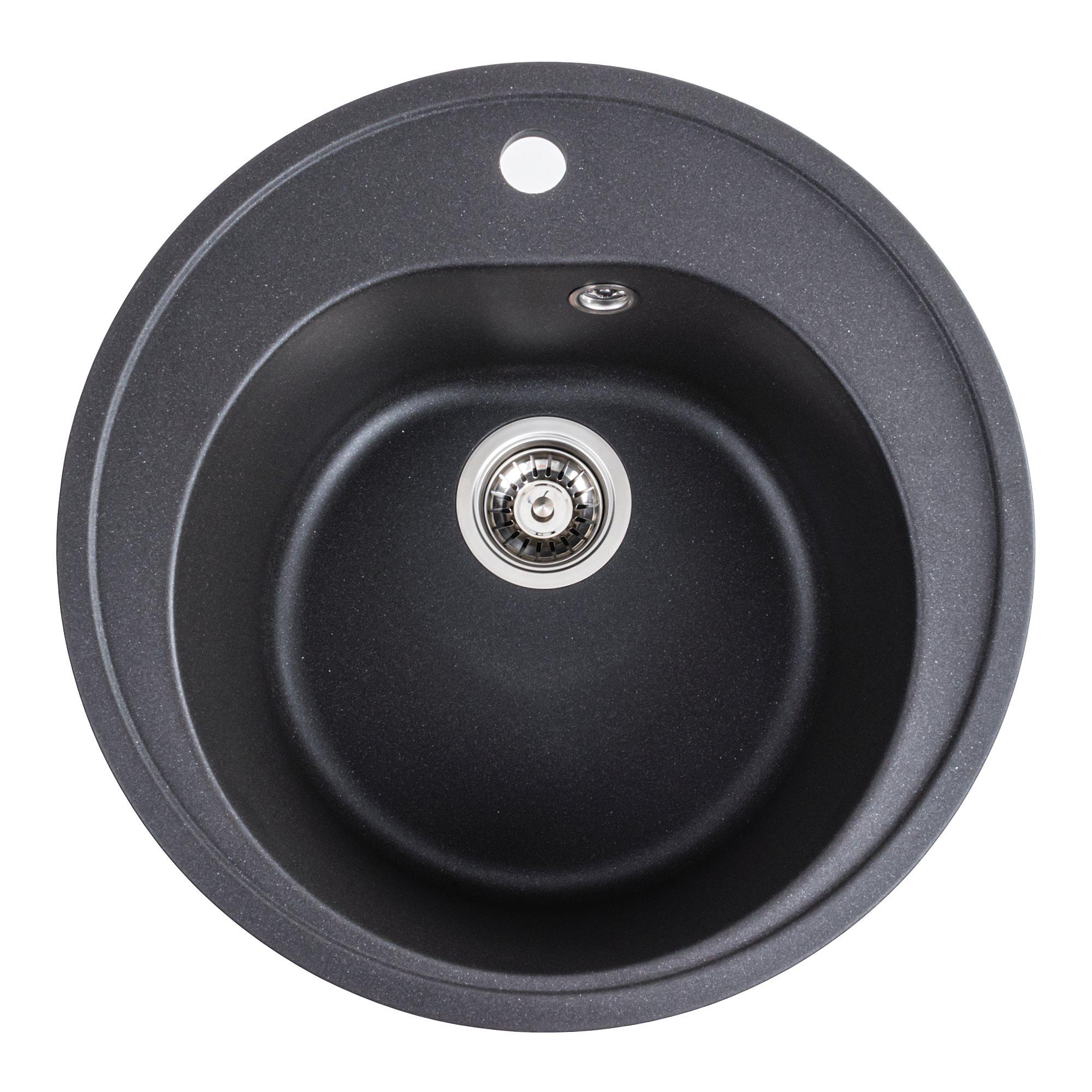 Мойка для кухни гранитная Platinum 510 LUNA матовая Морион