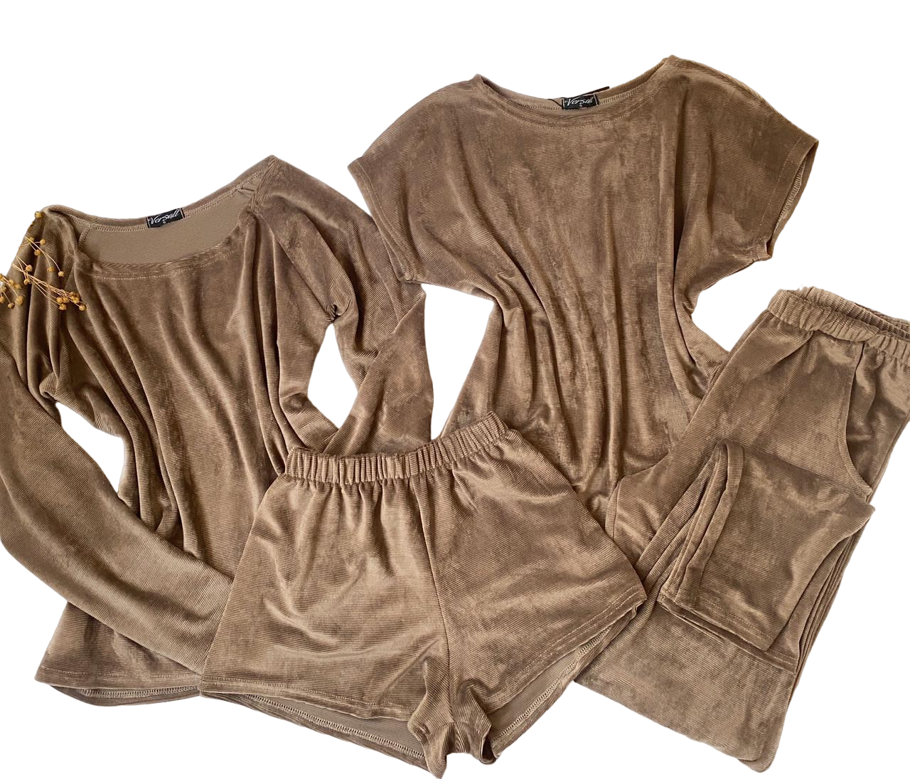 Пижама женская четверка кофта/штаны/майка/шорты из велюра S Шоколадный (6666 S brown) Пижама женская четверка кофта/штаны/майка/шорты из велюра S Шоколадный (6666 S brown)