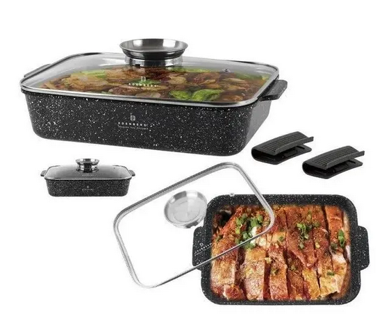 Утятница со стеклянной крышкой Edenberg 4 л Черный (EB-12122)