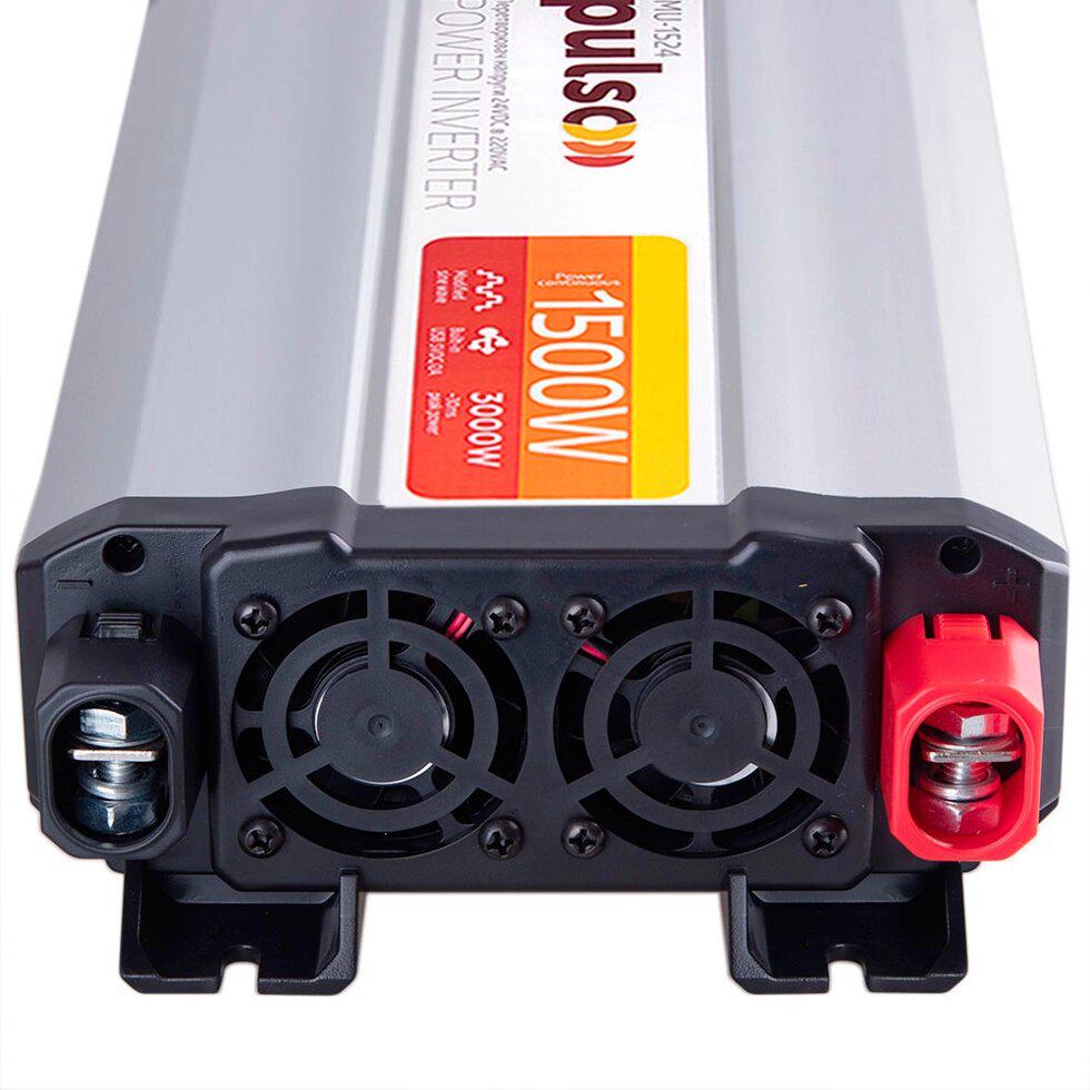 Автомобільний інвертор PULSO IMU-1524 24V-220V/1500W/USB-5VDC2.0A модифікований синус/клеми (IMU-1524) - фото 3 Автомобільний інвертор PULSO IMU-1524 24V-220V/1500W/USB-5VDC2.0A модифікований синус/клеми (IMU-1524) - фото 3