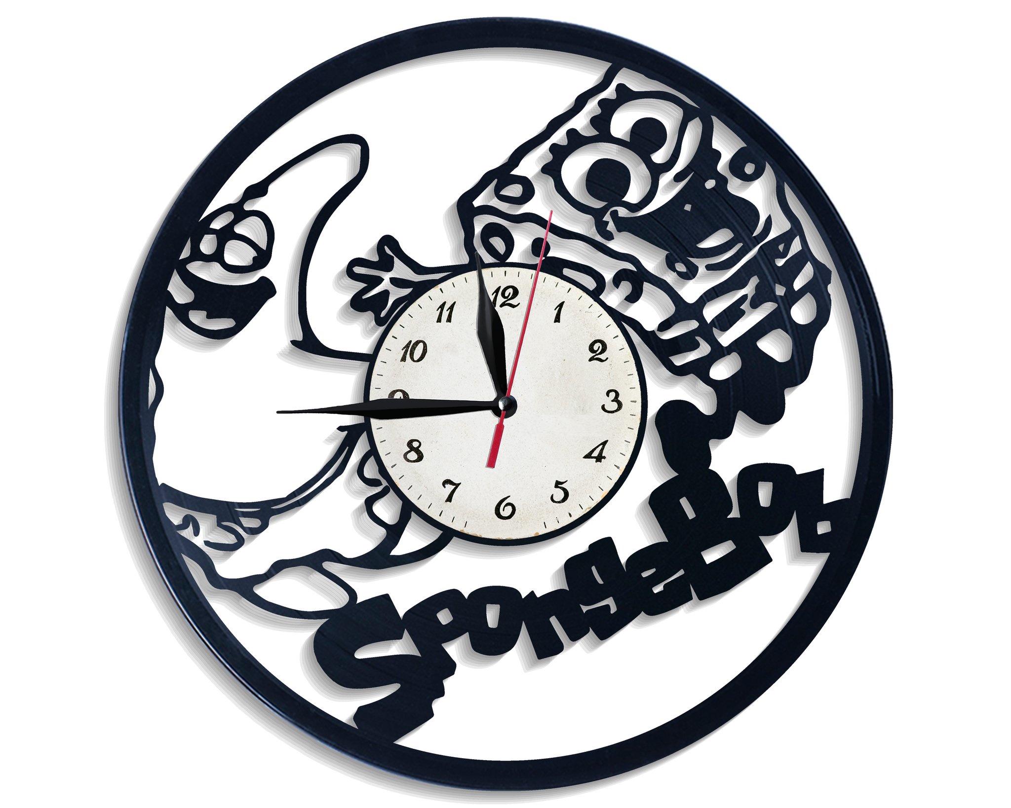 Часы настенные Губка Боб Квадратные Штаны 2840 из виниловой пластинки